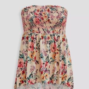 Torrid floral seersucker tube top sz 3 3x